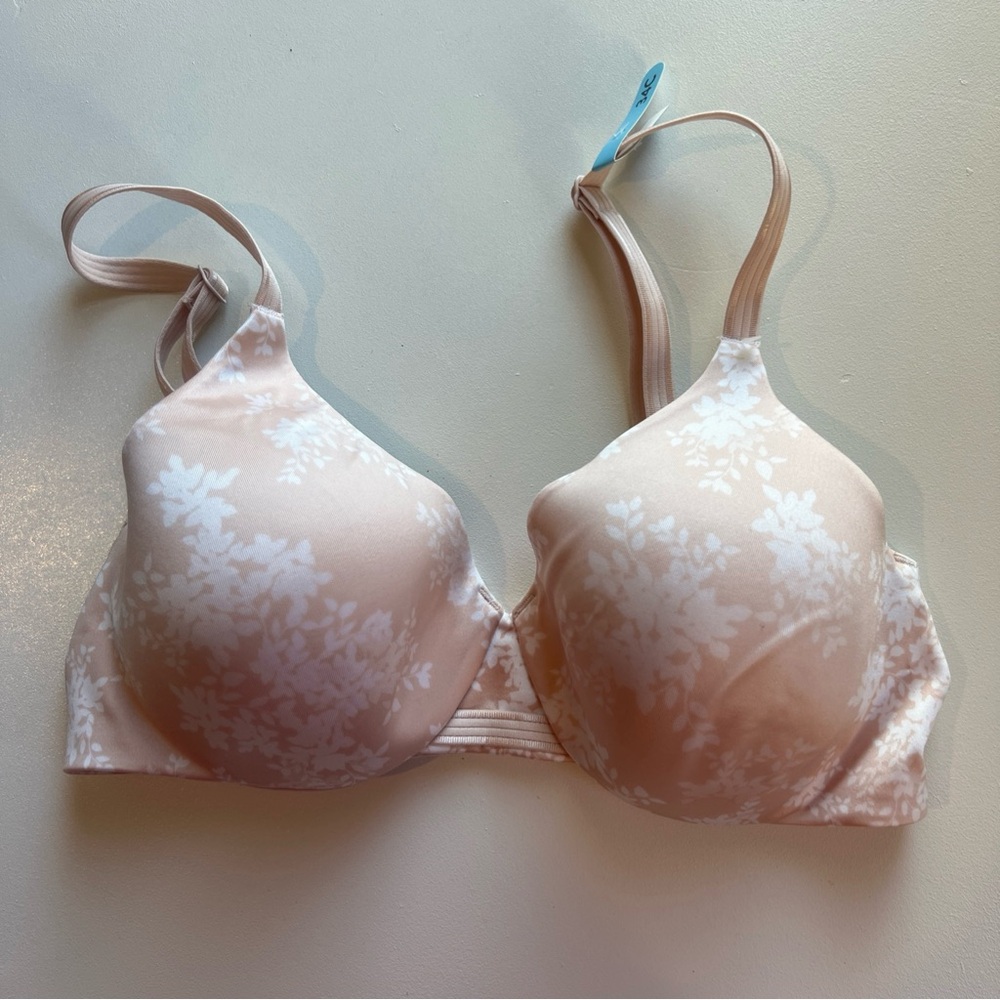Bali bra size 34C pink floral adjustable New Underwire